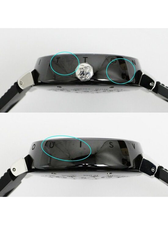 Louis Vuitton Tambour in Black GMT Dial Stainless Steel Rubber Quartz Watch main image 10